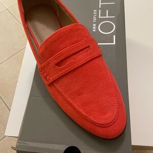 Lovely red suede loafers